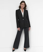 Dkny Petite Belt Hardware One-Button Blazer