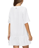 Raisins Juniors' Sol Cotton V-Neck Elbow-Sleeve Cover-Up