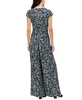 Vince Camuto Women's Printed Twist-Front Wide-Leg Jumpsuit