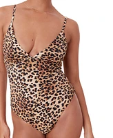 Women's Lanikai Leopard-Print V-Neck One-Piece Swimsuit