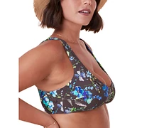 Women's Delray Floral Print Scoop-Neck Bikini Top