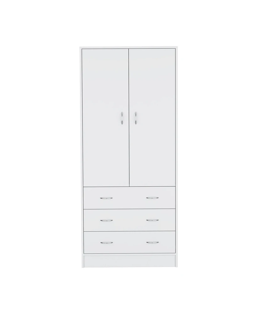 Melfa 71" H Armoire, with 2 doors, 3 drawers and 1 hanging rod, Black
