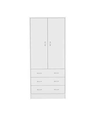 Melfa 71" H Armoire, with 2 doors, 3 drawers and 1 hanging rod, Black