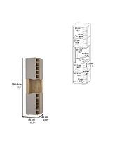 Mecca Corner Bar Cabinet, Ten Built-in Wine Rack, Macadamia / Taupe