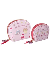 Hello Kitty Sanrio Friends Large and Small Dome Cosemtic Travel Bag Set