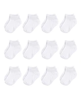 Hudson Baby Boys Unisex Cotton Rich Newborn and Terry Socks, White No-Show - no