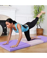 Hongge 6 x 2 Ft Tri-Fold Gym Mat with Handles and Removable Zippered Cover