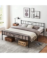 gaomon Metal Platform Bed Frame With Headboard And Footboard, Steel Slat Support Mattress Foundation