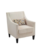 Modern Accent Chair, Upholstered Armchair with Scooped Arms for Bedroom, Apartment, Studio, Office, Waiting Room(Beige Corduroy)