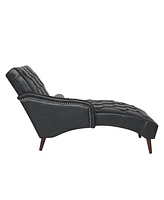 Streamdale Furniture Chaise Lounge Arm Chair Indoor with Pillow and Solid Wood Legs, Leisure Accent Soft Chair with Tufted Back and Arm, Upholstered C