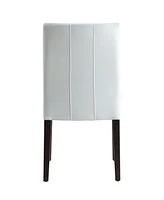 Streamdale Furniture Carena Side Chair (Set-2), White & Brown Finish