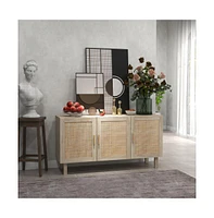 Slickblue Natural Wood Kitchen Storage Cabinet and Garage Cabinets for Versatile Organization and Stylish Design