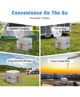 Eleisios Portable Toilet 5.8 Gallon,Rv Toilet with Carry Bag,Camping Toilet With Anti-Leak Handle Water Pump, for Rv Travel, Boat and Trips