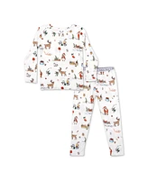 Bellabu Bear Kids Unisex Santa's Workshop Set of 2 Piece Pajamas