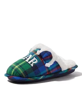 Dearfoams Kids Lil Bear Plaid Scuff House Slipper