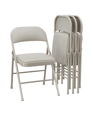 gaomon 4 Pack Folding Chairs with Padded Cushions, Padded Foldable Chair Hold Up to 350 Pounds