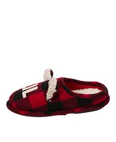 Dearfoams Kids Buffalo Check Lil Bear Clog Slipper