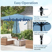 Costway 9 Ft Patio Umbrella 2-Tier Market Table Umbrella with Sun-Protective Canopy