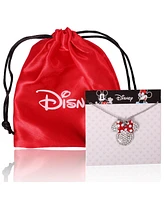Disney Minnie Mouse Fashion Red Polka Dot Bow Crystals Pave Necklace