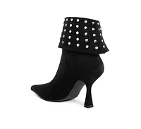 London Rag Piccini Stud Embellished Foldover Boots