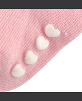 Hudson Baby Girls Cotton Rich Newborn and Terry Socks, Pink Black, Months