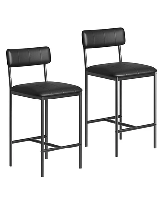 Gaomon Bar stools Set of 2, 37.4" Counter Height Modern Barstool with Back,Pub Chair