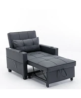 Slickblue 3-in-1 Futon Chair Bed Convertible Sleeper Chair with Usb Ports for Ultimate Comfort