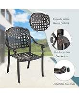 Gymax Pieces Cast aluminum patio chair bistro dining chair outdoor cast aluminum chair