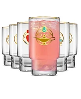 JoyJolt Disney Princess Iconic Tall Drinking Glasses, Set of 6