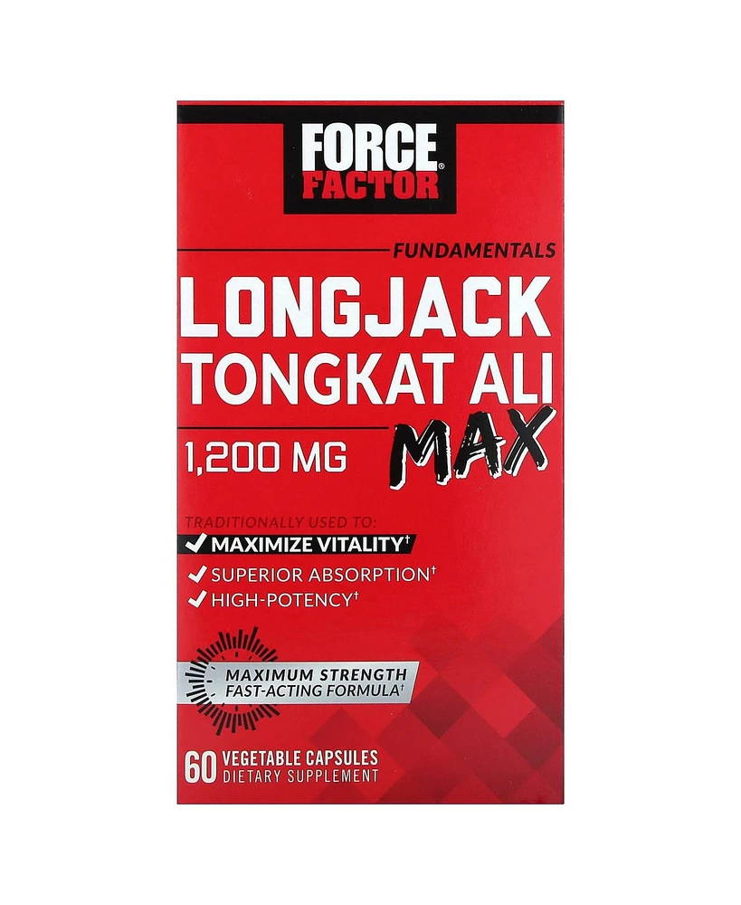 Force Factor Fundamentals LongJack Tongkat Ali Max 1 200 mg 60 Vegetable Capsules