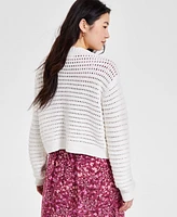 Lucky Brand Women's Scallop Pointelle Cardigan