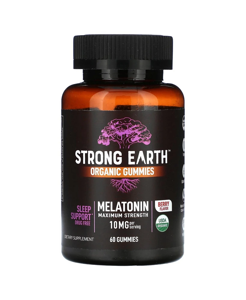 YumVs Strong Earth Organic Gummies Melatonin Maximum Strength Berry 10 mg