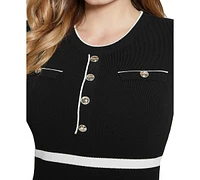 Guess Women's Short-Sleeve Faux-Button Knit Dress