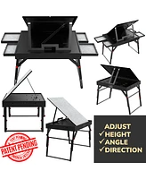Quokka Foldable Wooden Puzzle Table with Drawers for Adults - Adjustable Legs