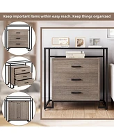 gaomon 3 Drawer Dresser, 3 Drawer Chest with Wide Storage Space, Wood Drawer Dresser with Wide Storage Space