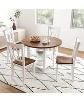 Sugift Set of 2 Wooden Kitchen Chairs