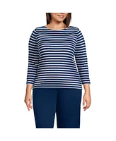 Lands' End Plus Mariner Jersey Boatneck Top