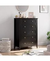 gaomon White 5 Chest of Drawer Dresser