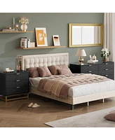 gaomon Dressers for Bedroom 3 Drawer, Chest of Drawers with Metal Base, Modern Dresser Chest Cabinet Organizer,Black