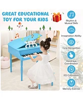 Gymax 30-Key Classic Baby Grand Piano Toddler Toy Wood w/ Bench & Music Rack