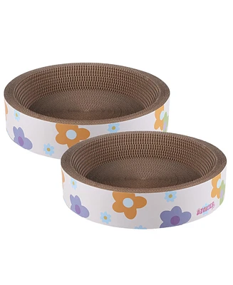 The Licker Store Daisy 18.13" Modern Cardboard Bowl Cat Scratcher with Catnip