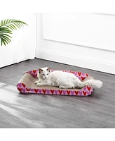 The Licker Store Montego Coastal Patterned Cardboard Lounge Bed Cat Scratcher with Catnip