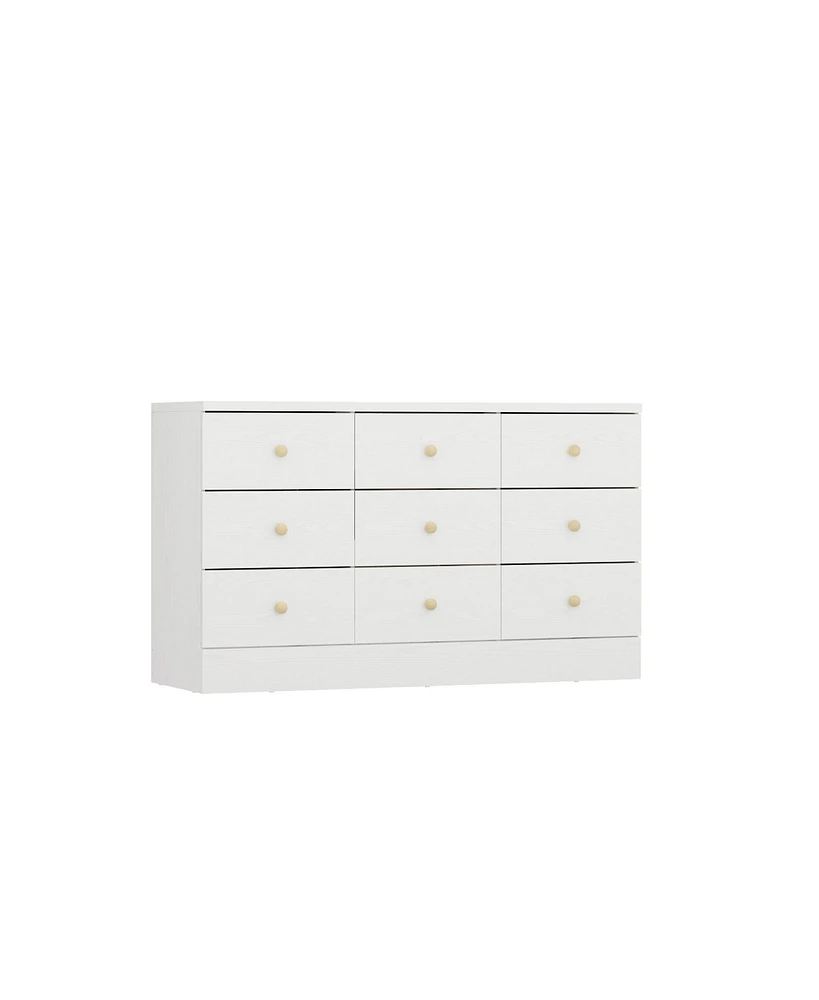 Homsee White Elegant Dresser With 9 Drawers