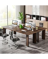 Tribesigns 78.7-Inch 2-Person Computer Desk and Rectangular Writing Table with Sturdy Thicken Tabletop, Wood Simple Executive Study Desk Workstation