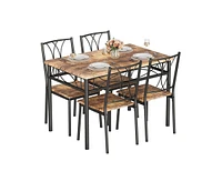 gaomon Kitchen Dining Room Table Set for 4 with Chairs, Dining Table with Chairs, 5 Piece Dining Table Set, Rustic Brown