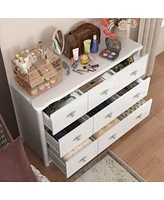Homsee 9-Drawer White Wood Dresser Storage Dresser