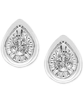 Diamond Pear Frame Stud Earrings (1/4 ct. t.w.) in 14k White Gold