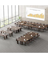 Tribesigns -Inch Large Rectangular Conference Table with Heavy Duty Frame for