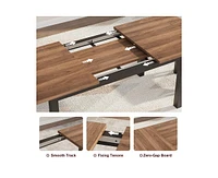 gaomon 5-Piece Dining Table Set for 4-6, 63" Extendable Dining Room Table Set for 4,Dining Table Set for 6 with Metal Frame,Kitchen Table & Chairs Set