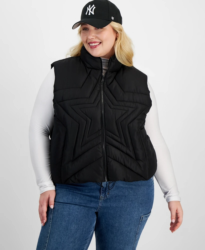 Madden Girl Trendy Plus Size Star Puffer Vest